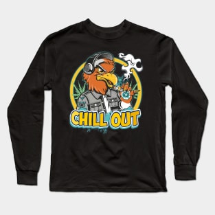 Pop Culture Eagle in Hip Hop Gear Long Sleeve T-Shirt